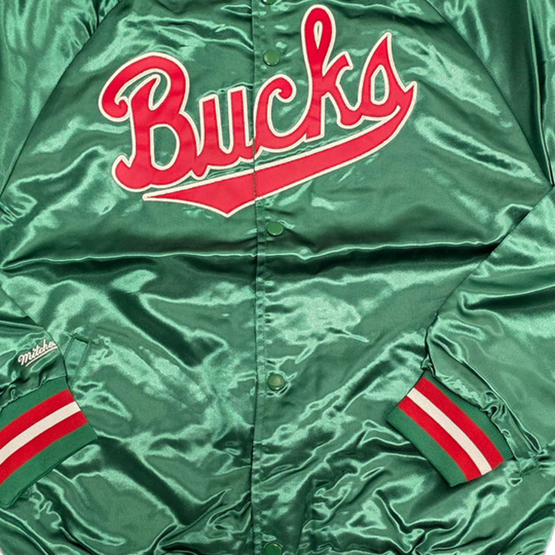 Mitchell And Ness Mitchell And Ness Lt.Weight Satin Jack Jacket Gn MN18013MBUGREN1S
