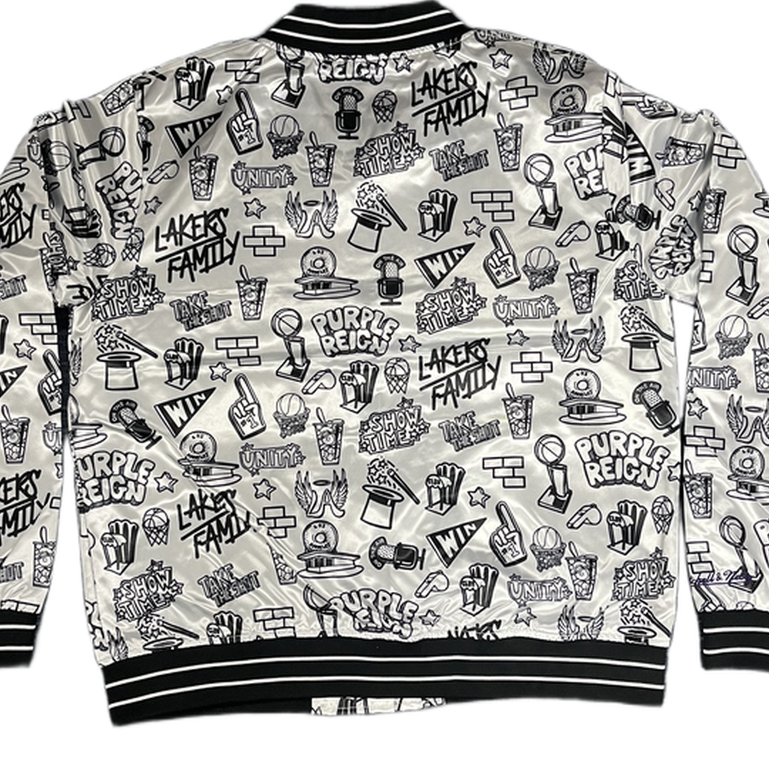 Mitchell And Ness Mitchell And Ness Nba W Doodle Satin J Jacket Gld MN1272LALYYPPPPTWHS