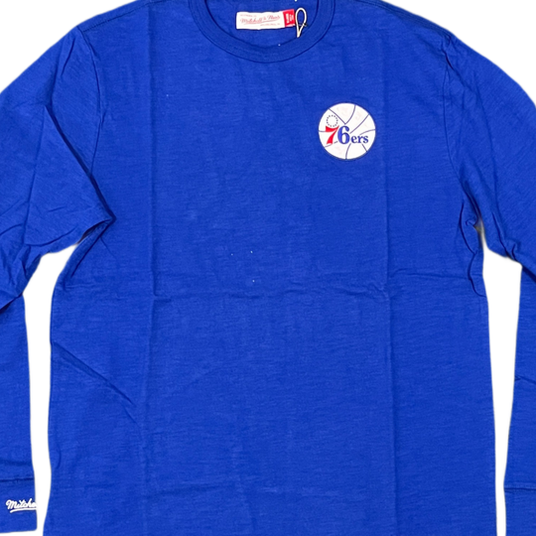 Mitchell And Ness Mitchell And Ness Slub Ls Tee Philadel Sporttop Blu MN18010P76ROYA1S