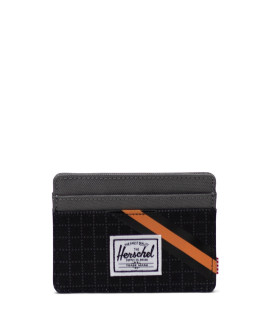 Herschel Charlie Rfid Black Grid/Gargoyle/Sun Orange Wallet