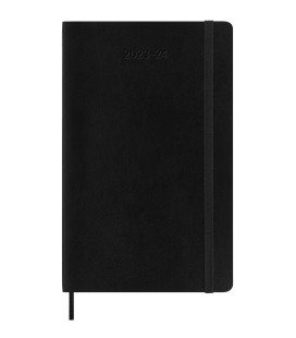 Classic Daily Planner 2024 (LARGE) Soft 18-Month — Black [Notebook and Pads]