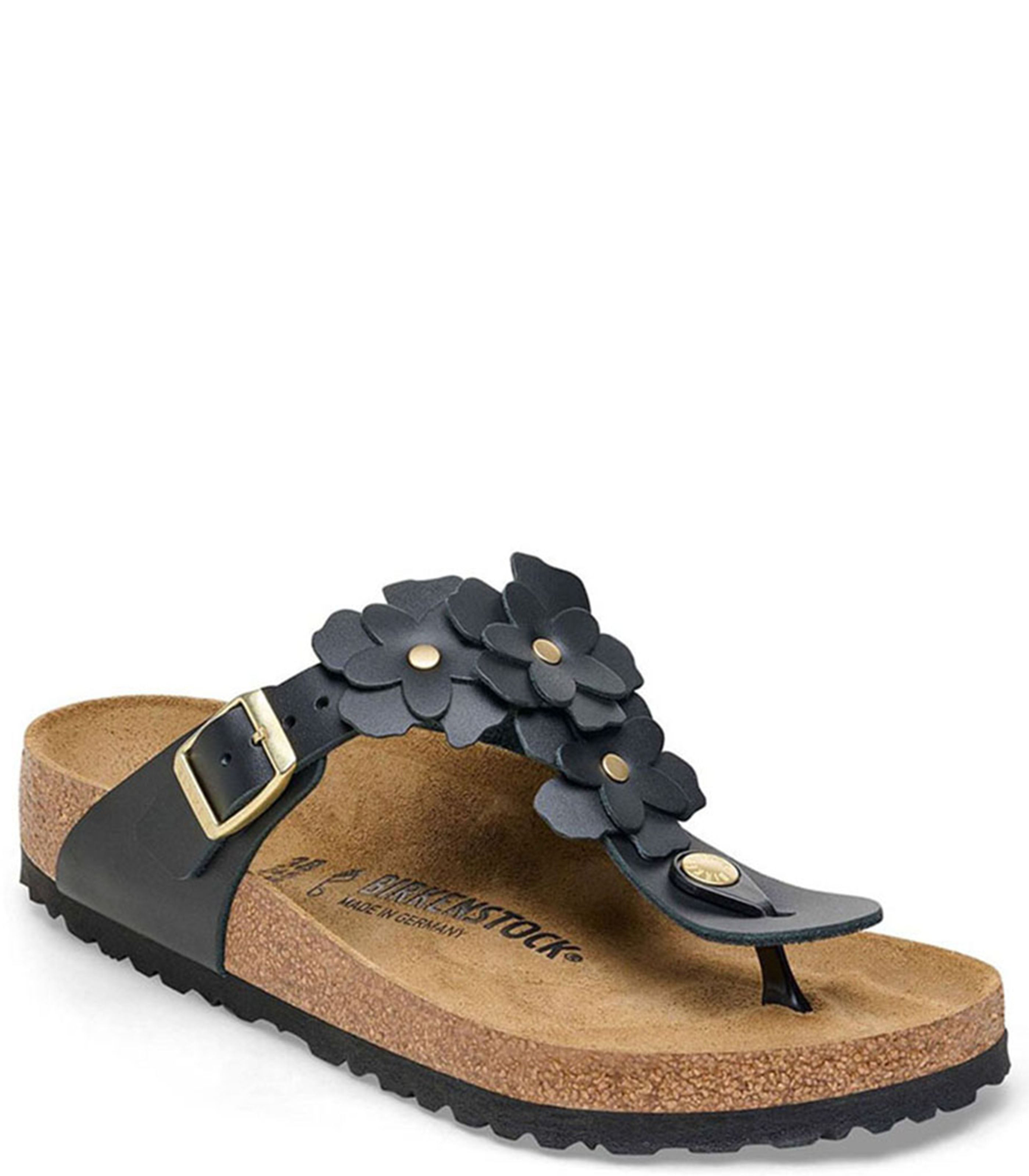 BIRKENSTOCK Gizeh Flower Embellishment Womens Black