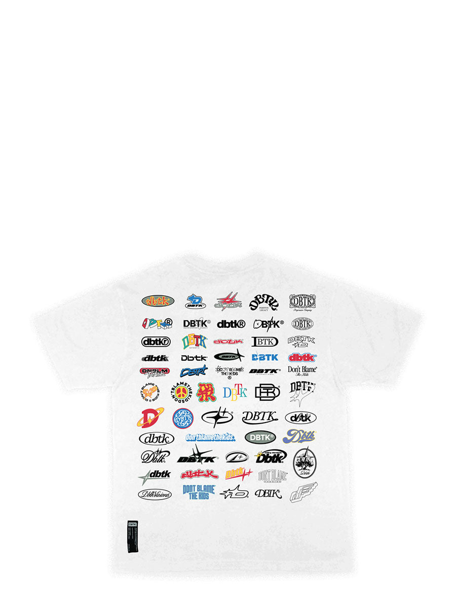 DONT BLAME THE KIDS APPAREL CO MULTI LOGO TEE
