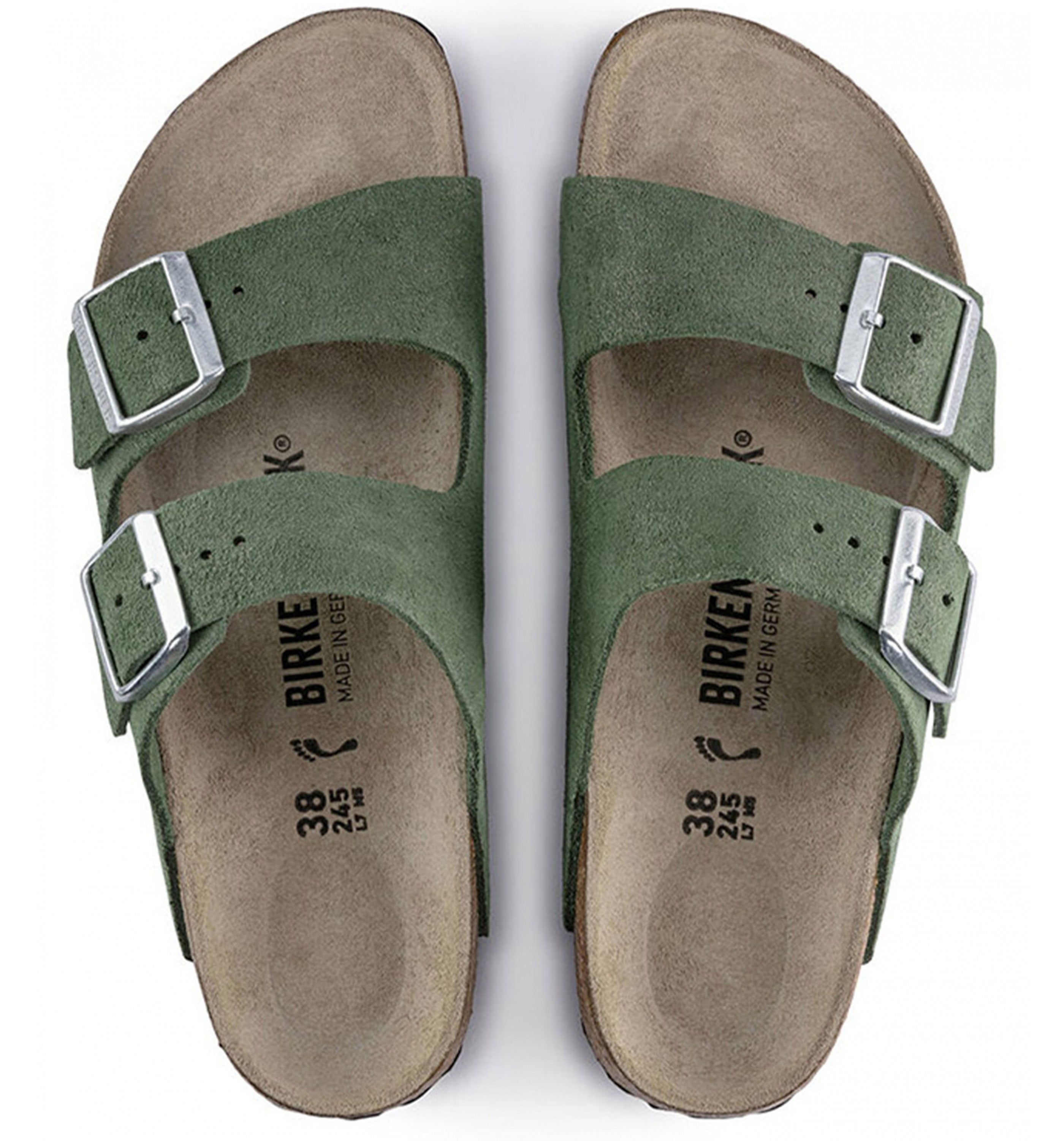 BIRKENSTOCK Arizona Shimmering Leather Womens Thyme
