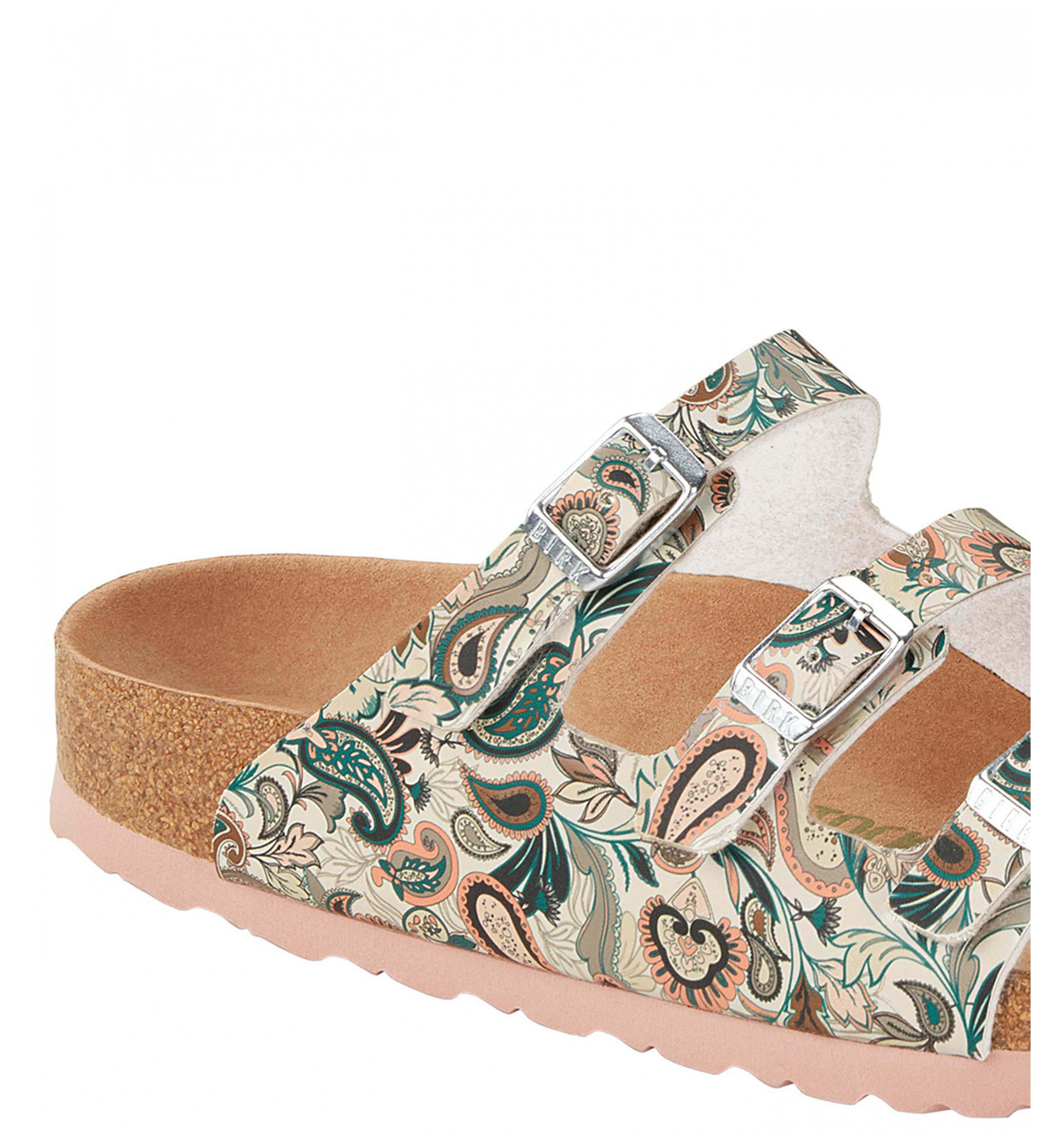 BIRKENSTOCK Florida Paisley Pattern (Vegan) Womens Paisley Light Rose