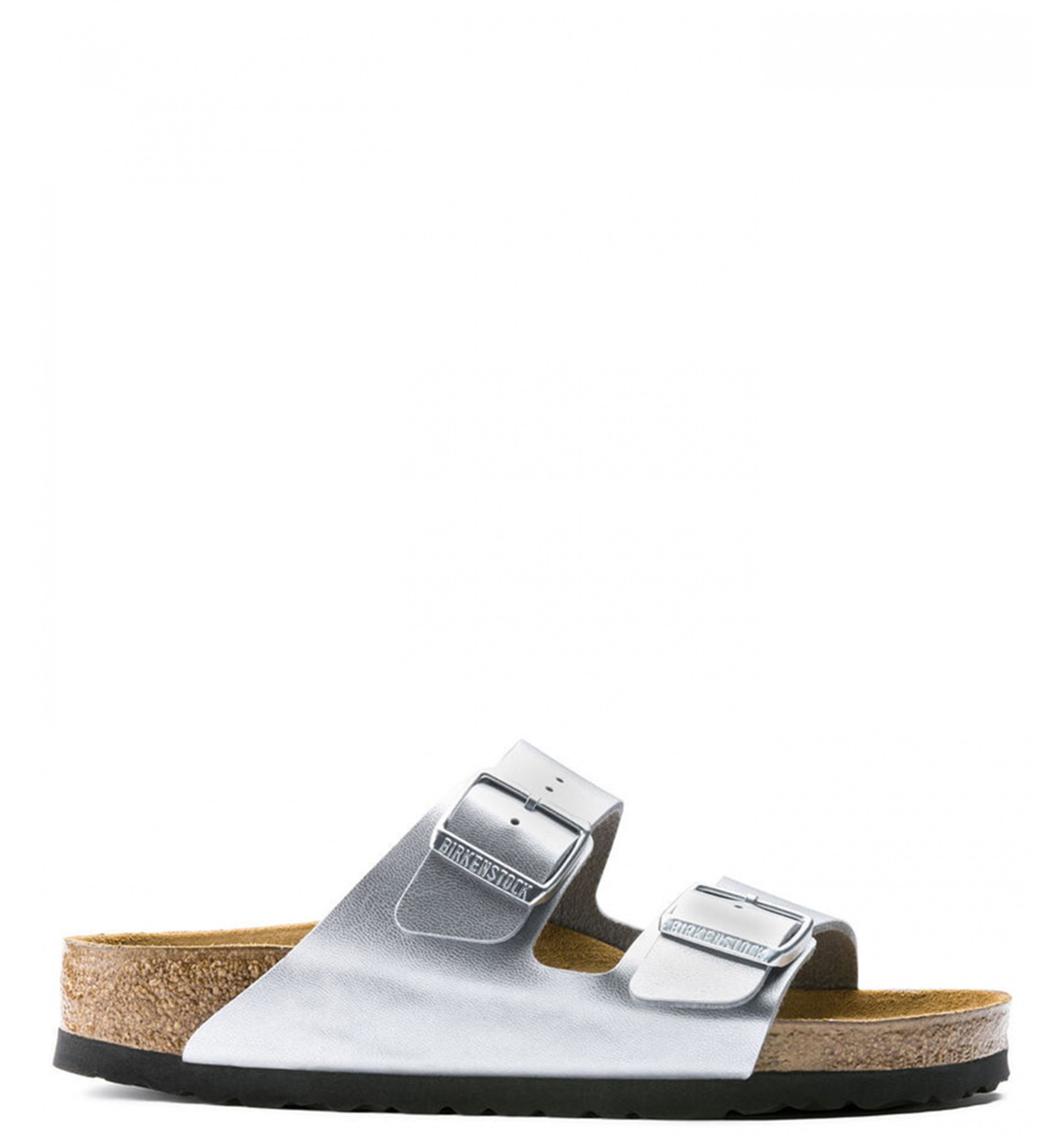 BIRKENSTOCK Arizona Birko-Flor Metallic Womens Silver