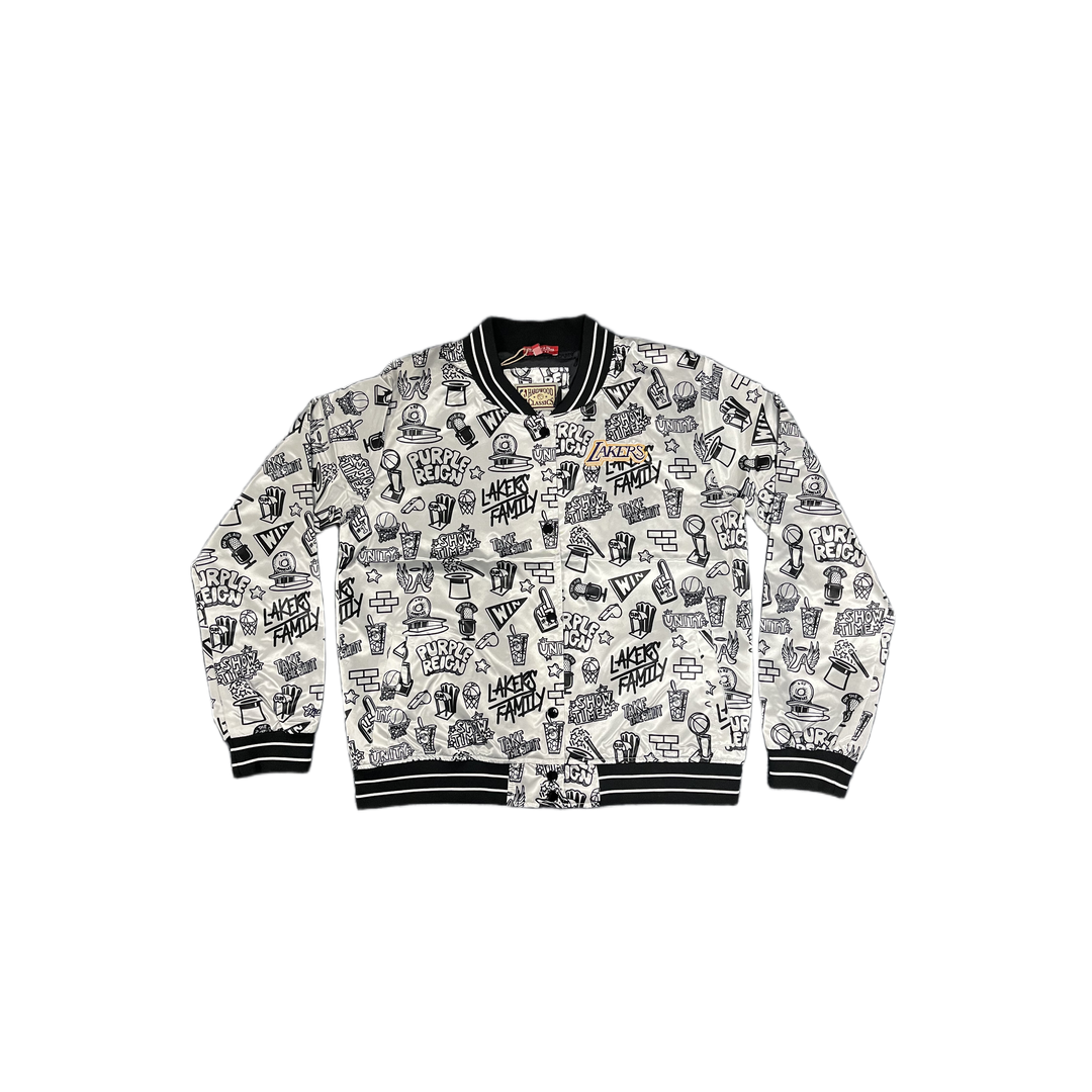 Mitchell And Ness Mitchell And Ness Nba W Doodle Satin J Jacket Gld MN1272LALYYPPPPTWHS