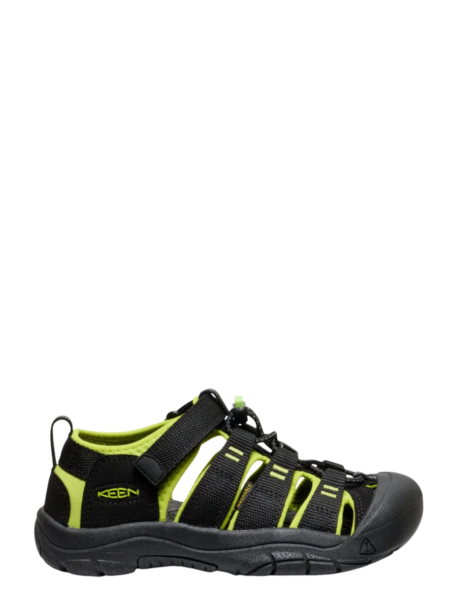 KEEN Keen Newport H2 Unisex Kids Black/Limegreen Outdoor Sandals