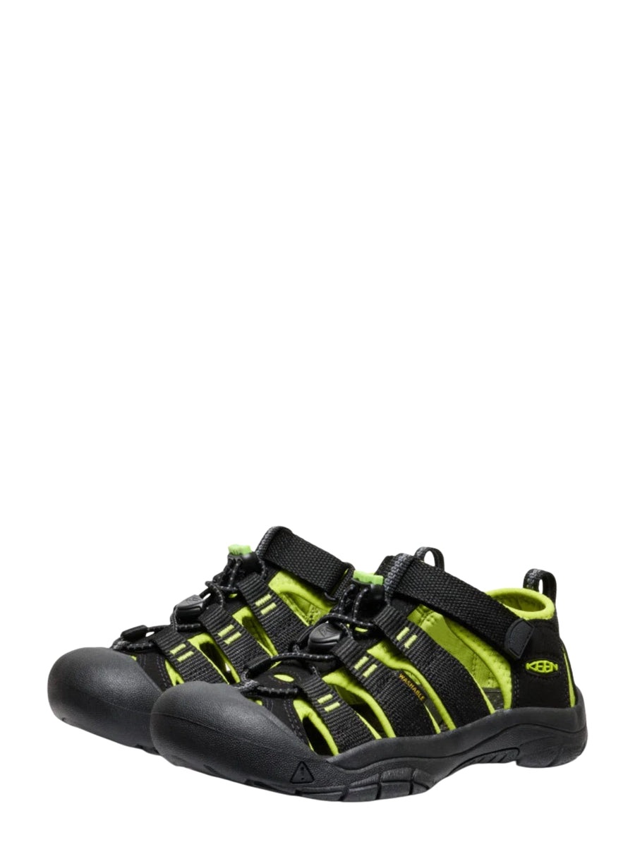 KEEN Keen Newport H2 Unisex Kids Black/Limegreen Outdoor Sandals